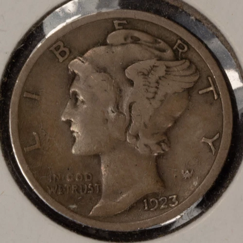 1923 10c Mercury Silver Dime - Fine/VF - Value Coin - SKU-T4299