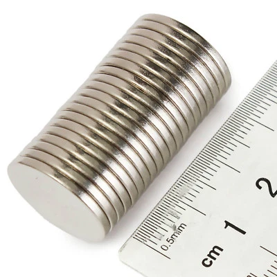 ECMAGNET 10pcs 15mm x 1mm 15x1 NdFeb Thin Circular Disc Neodymium Round Magnets