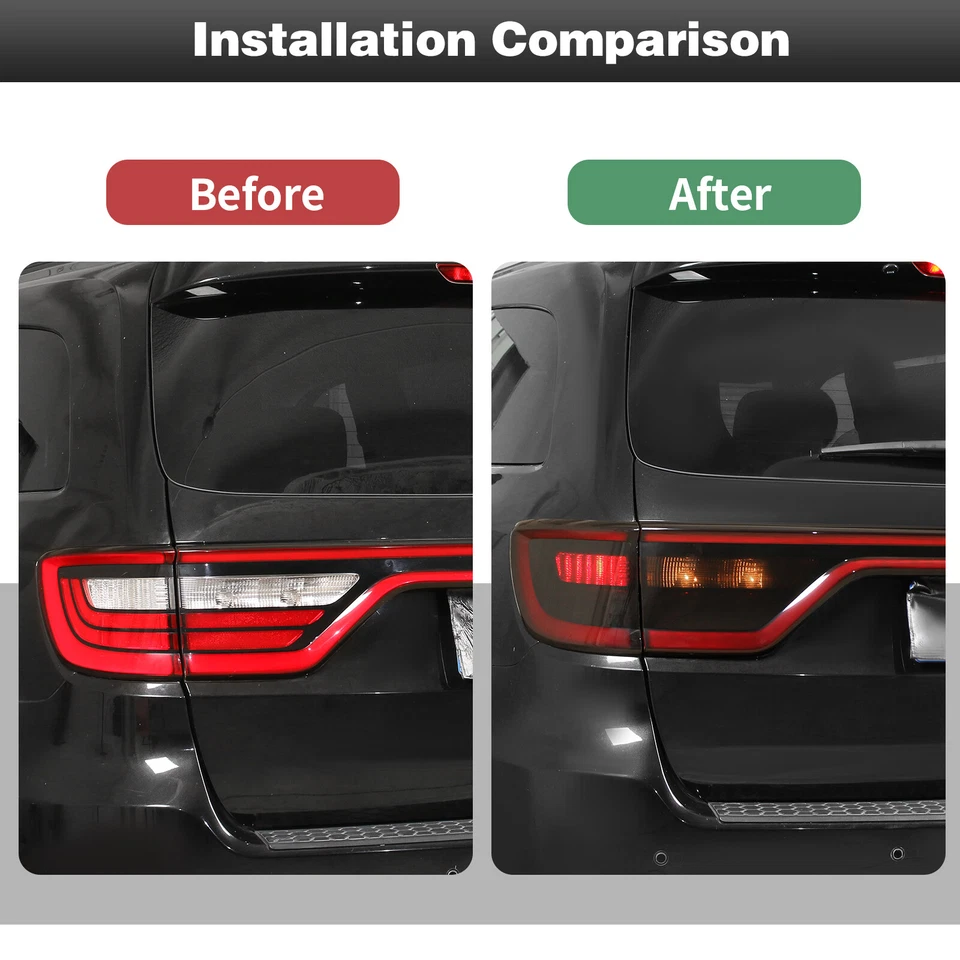 Smoked Black Tail Light Lamp Cover Guard Trim For Dodge Durango 14+ Accessories Foto 3 de 4