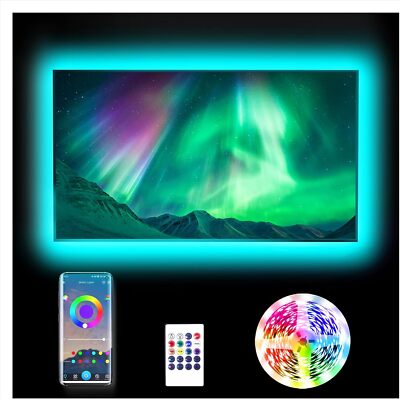 VOLIVO LED Lights for TV Led Backlight 85 inch,Bluetooth 16.4ft, Multicolor 