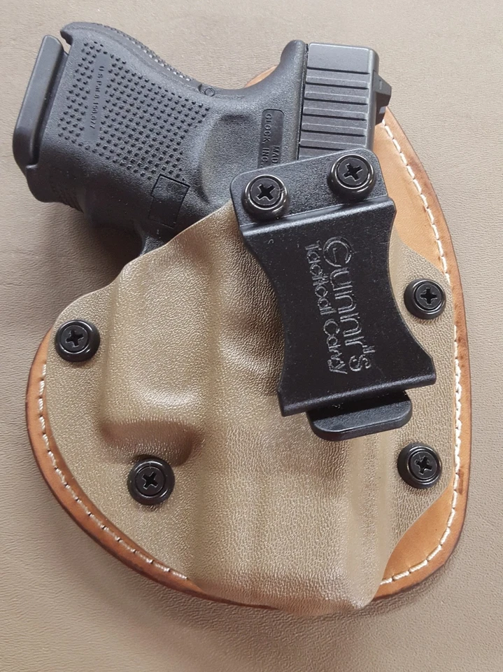Funda híbrida KYDEX/CUERO CCW oculta CCW para S&W, CZ, CANIK, STEYR—IWB Foto 3 de 4