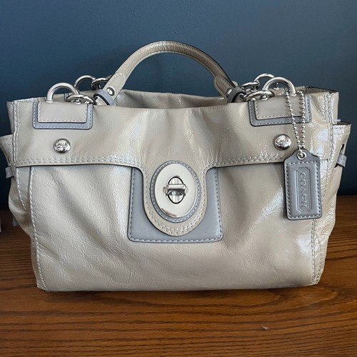Bolso de mano Coach de 2 compartimentos beige/crema
