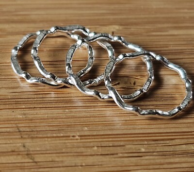 Sterlingsilber Wellenring, Staplerring, handgefertigt, alle Größen vorhanden.