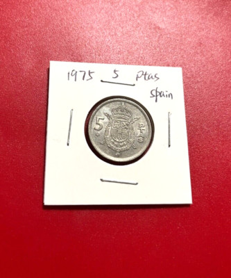 1975 5 PTAS SPAIN COIN - NICE WORLD COIN !!! 