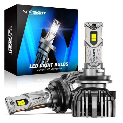 NOVSIGHT Pair 140W H11 LED Headlight Bulbs Kit High Low Beam 30000LM 6500K White