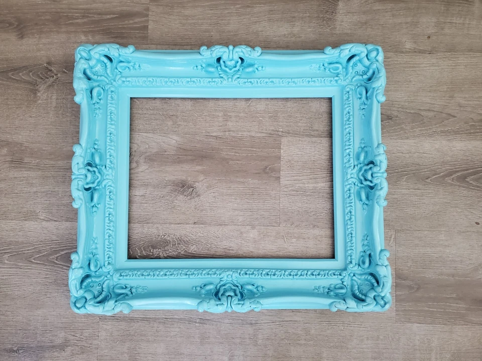 16x20 Ornate Aqua Picture Frame Wall Colorful Frame for Artwork Canvas Print - Image 4 of 4