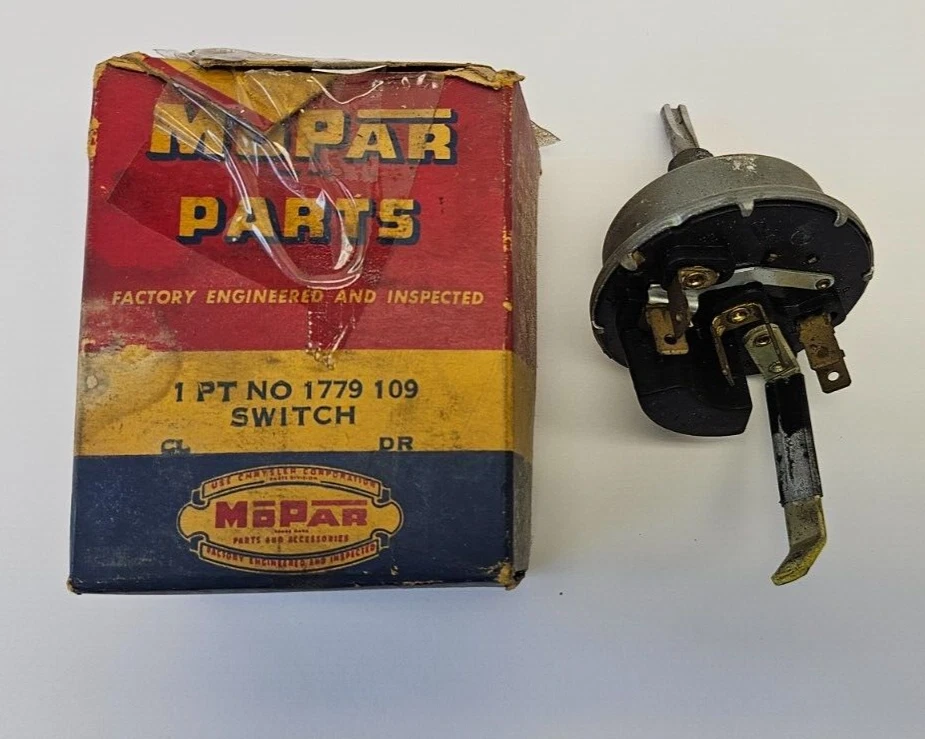 Interruptor limpiaparabrisas de velocidad variable Plymouth Belvedere Fury 1957-1958 1779109 nuevo de stock Foto 3 de 4