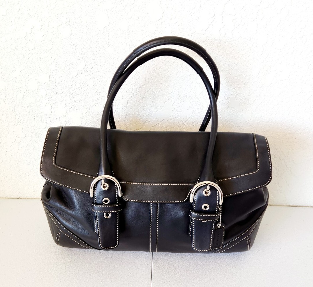 バッグ Vintage Coach Leather Hampton Soho Bag Vintage COACH Hamptons Soho Hot Pink/Fuchsia Leather Satchel