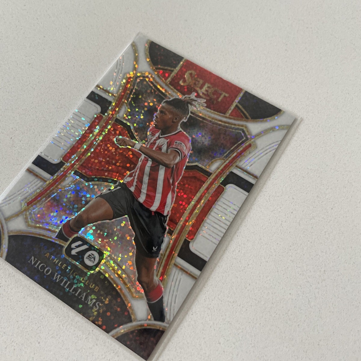 2023-24 Panini Select Laliga Nico Williams White Sparkle