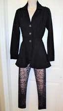 Nic+zoe Signature Stretch Knit Seamed Riding Jacket, Ls, Cotton/span, S, Euc