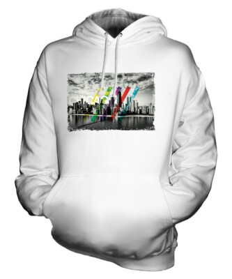 CHICAGO SKYLINE UNISEX HOODIE TOP GESCHENK USA ARCHITEKTUR