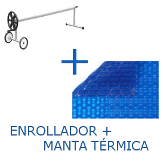 Pack Cubierta Térmica De 500 Micras Geobubble + Enrollador Telescópico