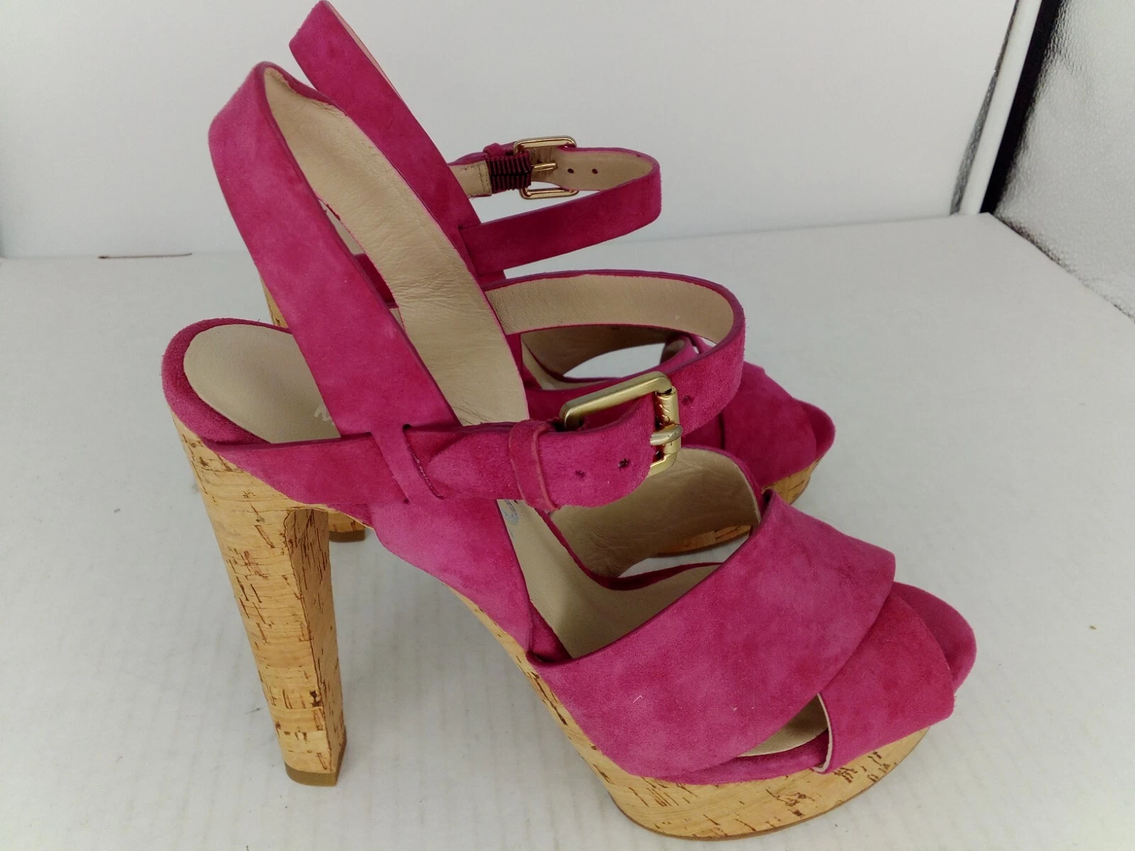 Michael Kors Donna Adair Scamosciato Sughero Tacchi Alti Rosa Taglia 6 M US