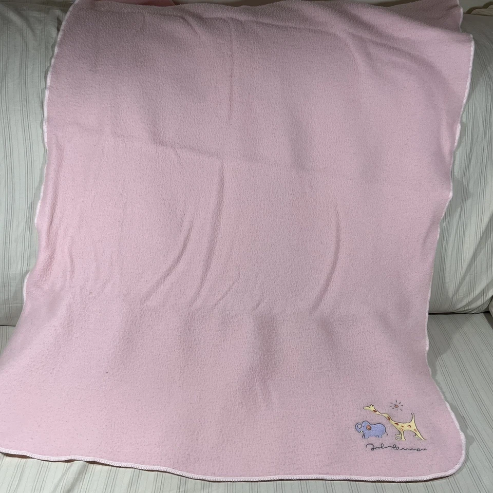 RARO Vintage Carter's John Lennon Cobertor de Bebê Menina Lã Rosa Girafa Macia S1 - Imagem 3 de 4