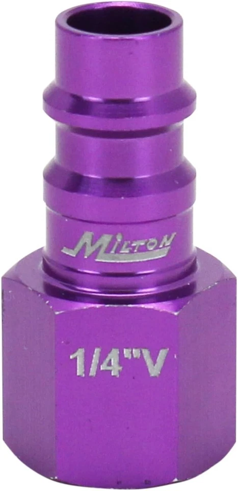 Enchufes Milton 760VC-20 ColorFit HighFlowPRO, púrpura estilo V, 1/4" NPT macho, 20EA Foto 4 de 4
