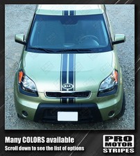 For Kia Soul 2008-2019 Over Top Narrow Center Sport Stripes Decal Choose Color