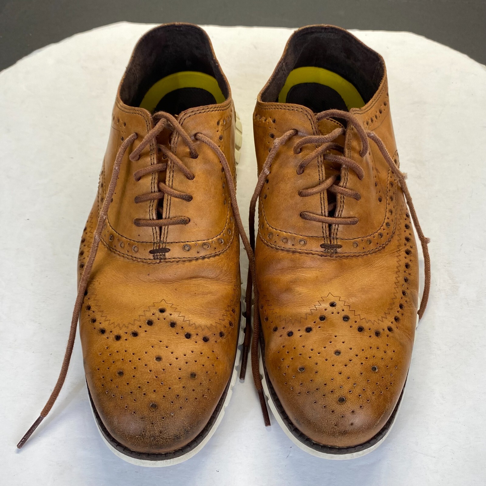 SAOLA Scarpe Oxford Cole Haan Zerogrand da uomo taglia 10 5 M in pelle marrone alare C14493