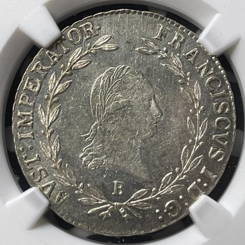 1815-B Austria 20 Kreuzer NGC MS61 Lot#G8792 Silver! Nice UNC! - Picture 2 of 3