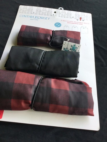 CYNTHIA ROWLEY HEART REUSABLE BAGS Set Of 3 Recycled Material NEW - Picture 11 of 18