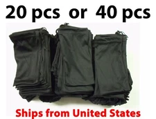 20 or 40 Black Micro Fiber Sunglasses Carrying Pouch Soft Case Glasses Bag USA
