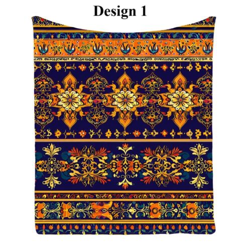 Ethnic Flower Geometric Warm Bedspread Sofa Throw Blanket Holiday Birthday Gift - Picture 10 of 18