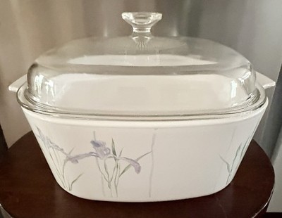 Pyrex Corning Ware Shadow Iris 5 Liter A-5-B Casserole Dish Dutch Oven Lid A12C