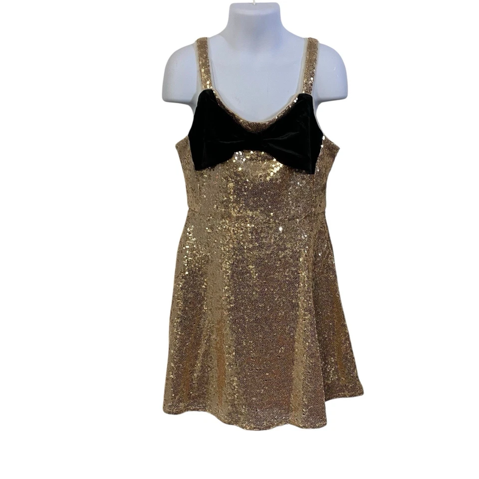Cat & Jack Dress Girls Small (6-7)  Sleeveless Sequin Skater Velvet Bow Holiday - Image 4 of 4