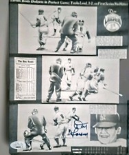 1956 WORLD SERIES PROGRAM  & Don Larsen Signed Perfect Game Comic Strip JSA