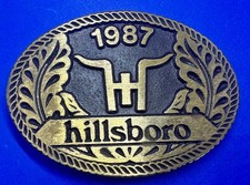 Hillsboro Kansas 1987 Animal Truck Bed Trailer Co Brass Dynabuckle Belt Buckle