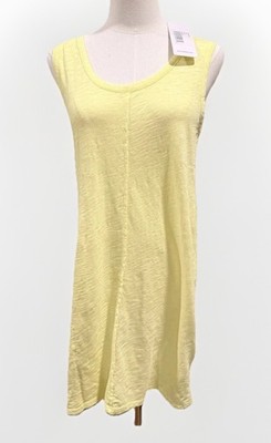 NWT BOBI Los Angeles Women s Yellow Thin Cotton T-shirt Dress Sleeveless M