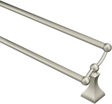 Moen DN8322BN Retreat 24-Inch Wall Mount Bathroom Double Towel Bar, Brushed Nick