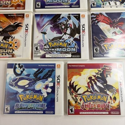 Pokemon Nintendo 3DS GAME LOT Of 8 Complete Box Sun Moon Ultra X Y