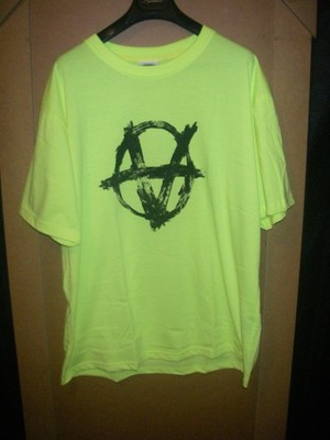 VETEMENTS T-Shirt Anarchy Print grün neon vert LARGE US Größe