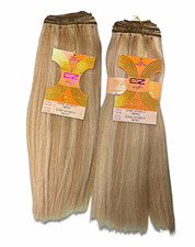 EZ 2 Packs 100 Human Hair Remy Weft Extensions Straight 12in Light Brown
