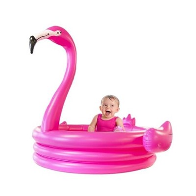Flamingo Inflatable Kid Pool, 48'' Baby - Kids Blow Up Pools for Summer Pink