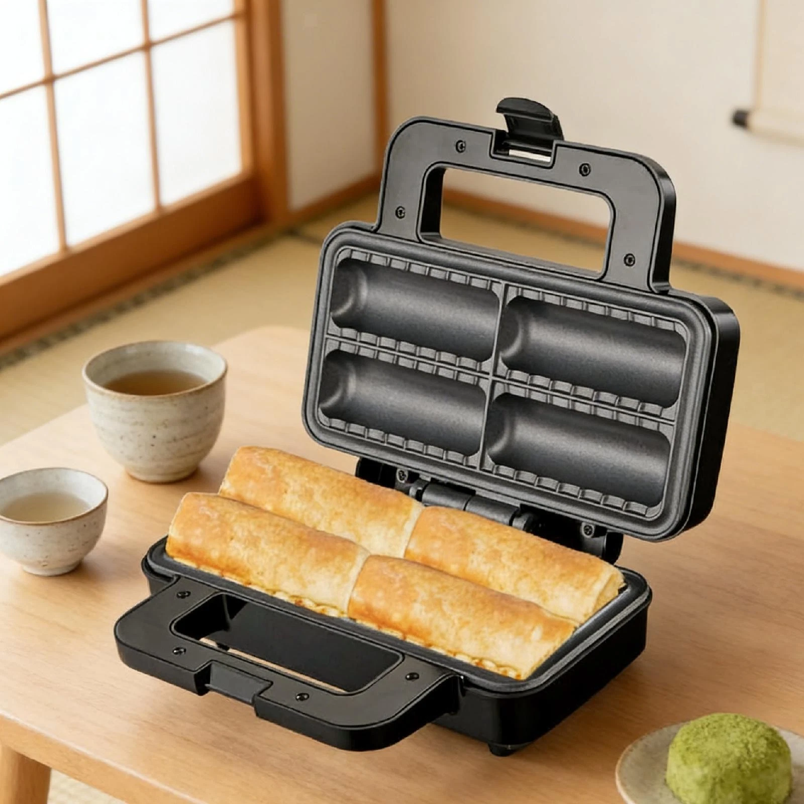 Corn Dog Maker Portable Food Baker Easy to Clean BBQ Corndog Make Machine