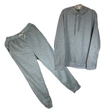 hoodie and pants set men Gray Long Sleeve High Rise Pant