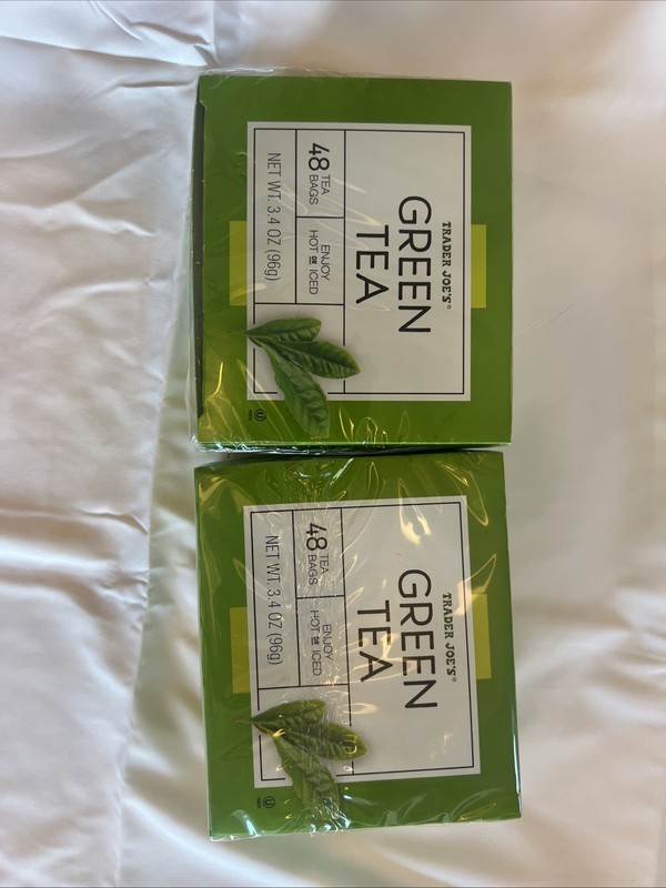 Trader Joe's Green Tea Bagged Tea 48 Tea Bags 3.4 oz Each, Total 96 ct 2 Packs