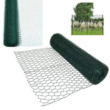 PVC Coated Chicken Wire Rabbit Mesh Green Fencing Aviary Fence 50M New