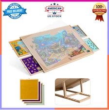 Becko 1500-Pc Tilting Puzzle Table with 4 Drawers & Cover, Adjustable Board