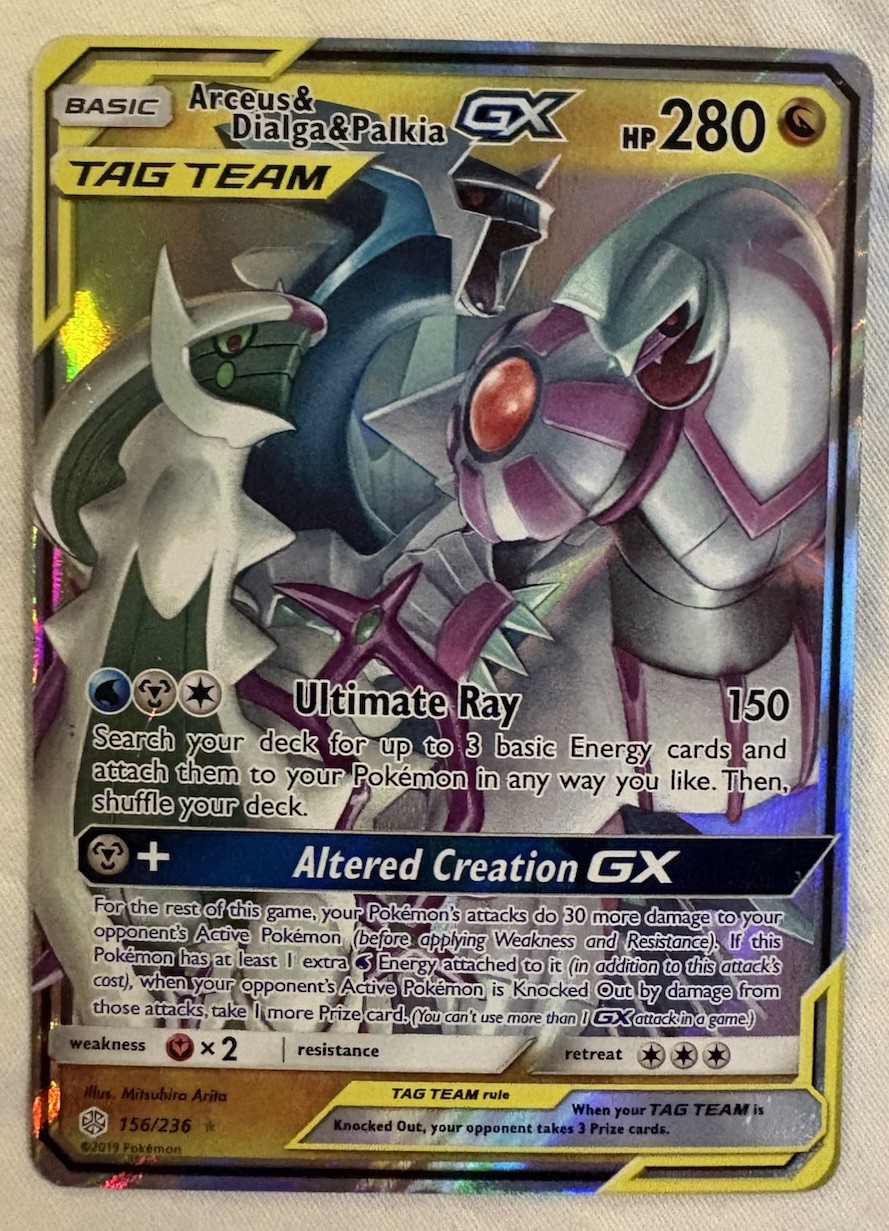Arceus Dialga Palkia GX 156/236 Pokemon TCG Full Art Rare Card Near Mint NM
