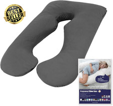 AU Made Maternity Nursing Pillowcase Grey Body Feeding Support Cover Only