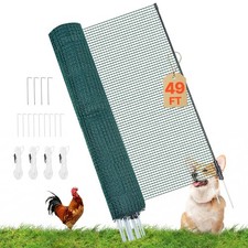 VEVOR Temporary Fence with Posts 3 x 49.2FT Plastic Safety Mesh Fence Netting