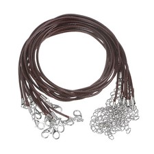 10pcs Waxed Necklace Cord Bulk, 16" and 1.5mm Dia Necklace String, Dark Brown