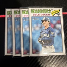 2026 Topps Heritage Cole Young 4-Card Lot #142 Mariners