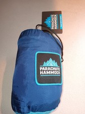 NWT Parachute Portable Camping Nylon Hammock - 500 lb Capacity - Single, Blue