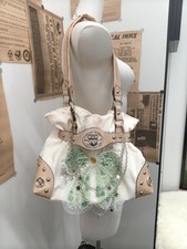 Coquette Off White Floral Bow Plaid Patch Rhi...