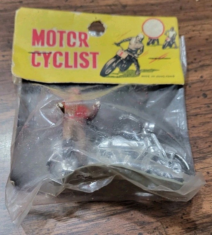 1960s Motor Plastic Cyclist MIP Made In Hong Kong 