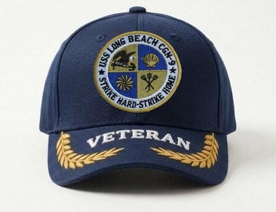 Customized Name Embroidered Hat Uss Long Beach Cgn-9, Veteran Cap, Trucker Hat