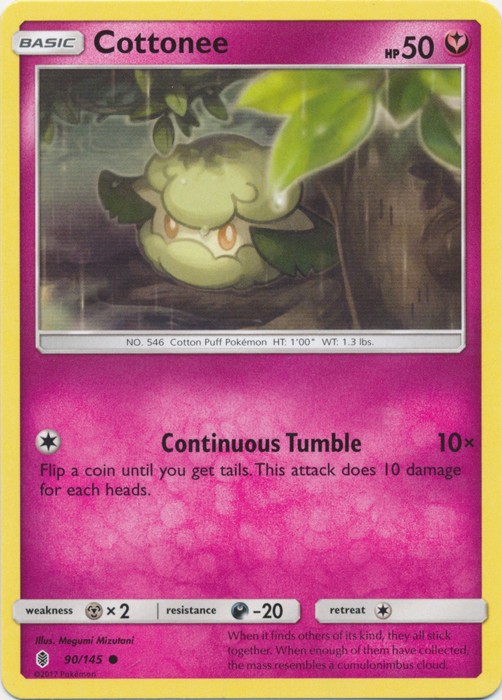 Cottonee - 90/145 - Common (Near Mint) Guardians Rising - Fairy Pokémon